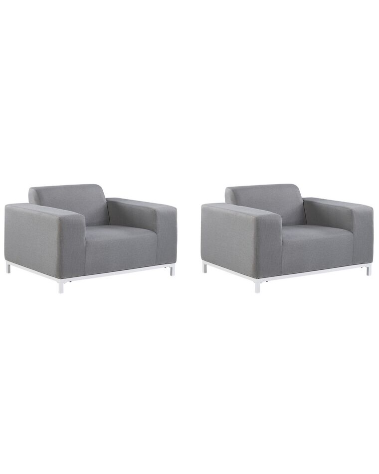 Lot de 2 chaises de jardin gris et blanc ROVIGO_816854