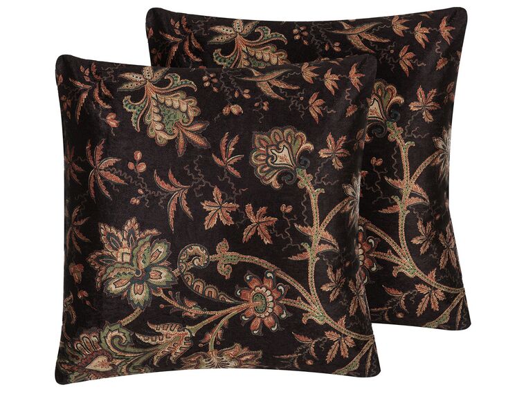 Set of 2 Cushions Flower Pattern 45 x 45 cm Multicolour KARUR _768859