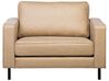 Ensemble canapé et fauteuil en cuir PU beige 4 places SAVALEN_725535