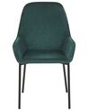 Spisebordsstole mørkegrøn fløjl sæt af 2 LOVERNA_780028