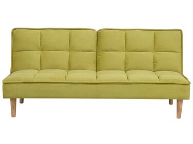 Fabric Sofa Bed Green SILJAN