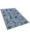 Tapis extérieur bleu au motif feuilles de palmier 120 x 180 cm KOTA_811547