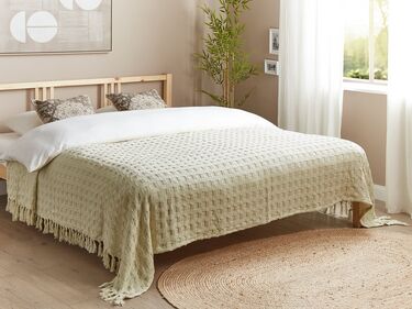 Cotton Bedspread 220 x 240 cm White BERE