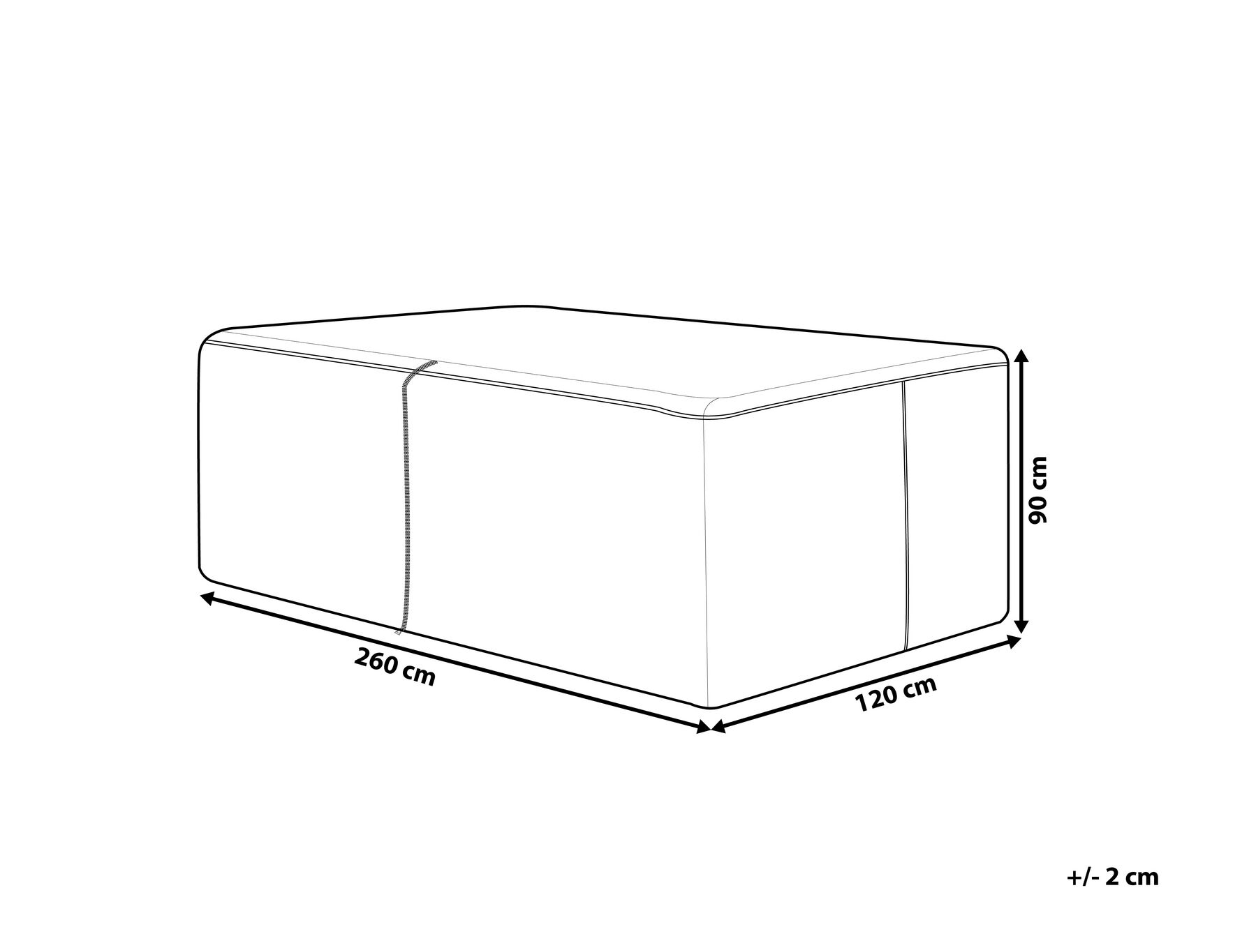Garden Furniture Cover 260 x 120 x 90 cm Beliani.co.uk