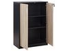 2 Door Storage Cabinet 117 cm Light Wood and Black ZEHNA_885531