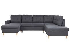 Harmaa kulmavuodesohva 4-istuttava säilytystilalla LERUM