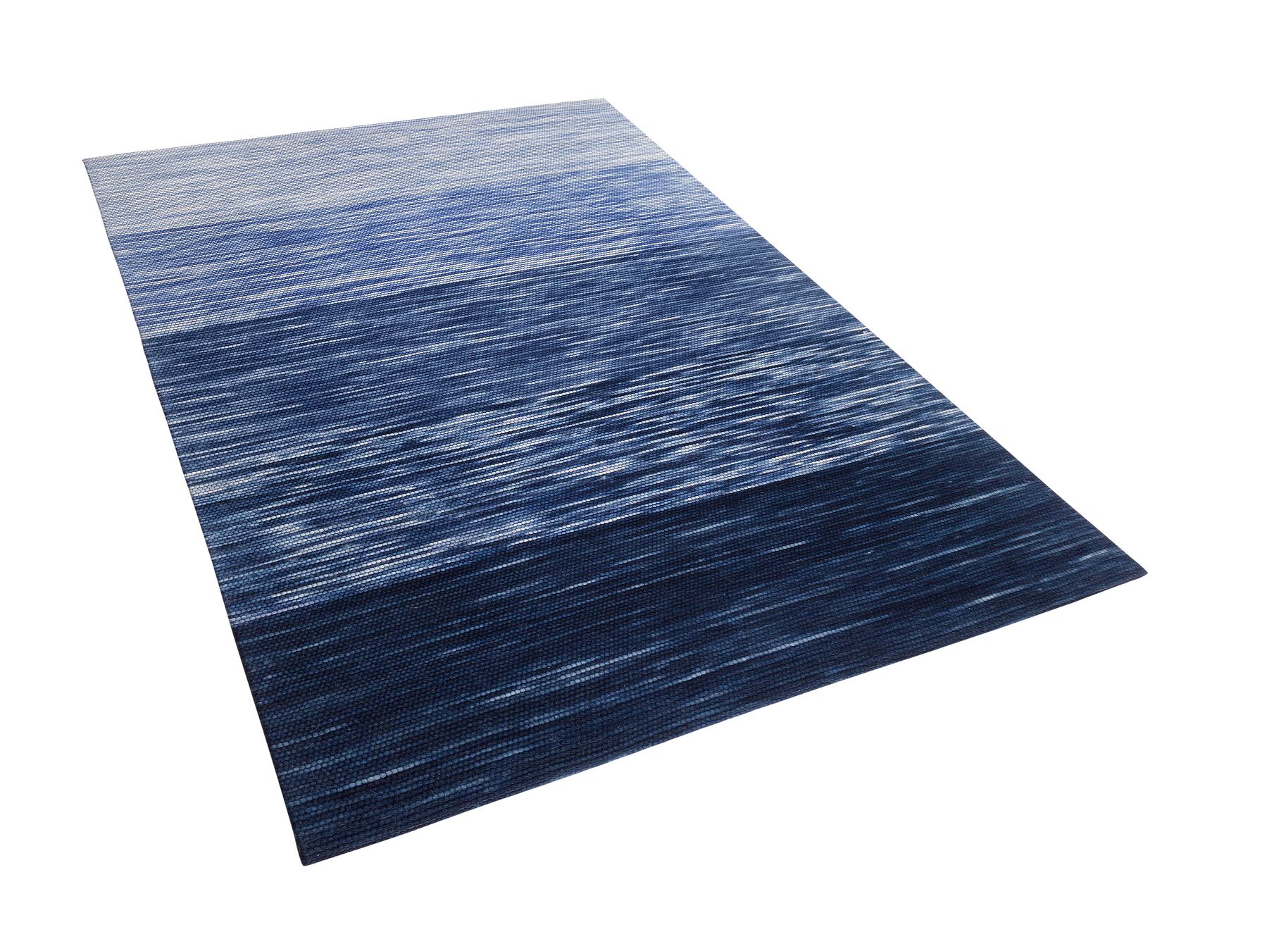 Gemtlicher Teppich Ombr Effekt Wolle 140x200 cm blau Kapakli
