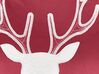 Set of 2 Velvet Cushions Reindeer Motif 45 x 45 cm Red BICOCCA_882646