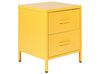 2 Drawer Steel Bedside Table Yellow MALAVI_844024