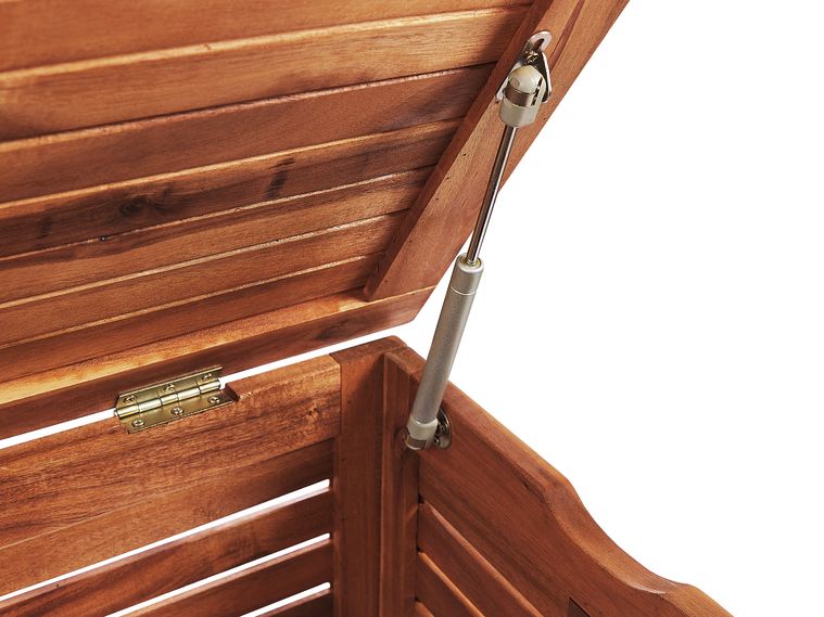 Auflagenbox Akazienholz dunkelbraun 130 x 48 cm RIVIERA Beliani.de