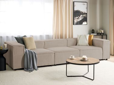 3-seters modulær sofa kordfløyel Lysebrun APRICA