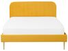 Polsterbett Samtstoff gelb 180 x 200 cm Lattenrost FLAYAT_767569