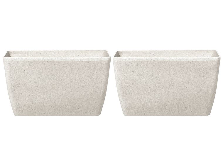 Set di 2 vasi polvere di pietra beige chiaro 74 x 32 cm BARIS_841412