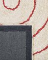 Teppich Baumwolle 140 x 200 cm beige / rot Streifenmuster Kurzflor TIRUPATI_816822
