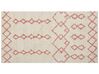 Teppich Baumwolle beige / rosa 80 x 150 cm geometrisches Muster Kurzflor BUXAR_839304
