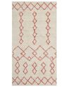 Cotton Area Rug 80 x 150 cm Beige and Pink BUXAR_839304