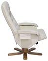 Cadeira de massagem com repousa-pés em pele sintética creme RELAXPRO_710672