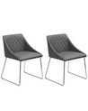 Set of 2 Dining Chairs Faux Leather Grey ARCATA_808627