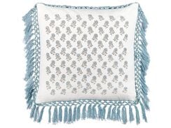 Koristetyyny puuvilla valkoinen/sininen 45 x 45 cm PALLIDA Koristetyyny puuvilla valkoinen/sininen 45 x 45 cm PALLIDA