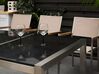8 Seater Garden Dining Set Black Granite Triple Plate Top and Beige Chairs GROSSETO _766681