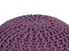 Cotton Knitted Pouffe 50 x 35 cm Purple CONRAD _813973