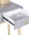 4 Drawers Dressing Table with LED Mirror and Stool Grey and Gold FEDRY_844793