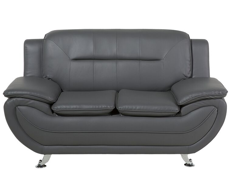 2-istuttava harmaa keinonahkainen sohva LEIRA_687359