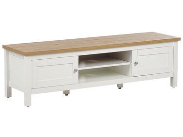 TV Stand White and Light Wood ATOCA