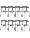 Lot de 8 chaises de salle à manger gris clair GUBBIO_862356