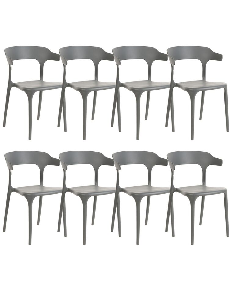 Conjunto de 8 sillas gris claro GUBBIO_862356