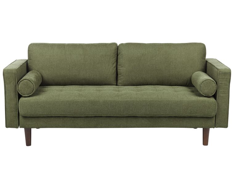 Háromszemélyes zöld kárpitozott kanapé NURMO_896024