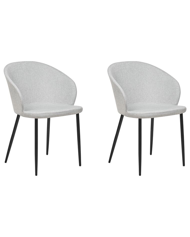Set of 2 Fabric Dining Chairs Light Grey MASON_883571