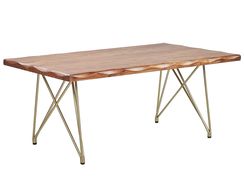 Sohvapöytä akasiapuu vaalea puu/kulta RALEY Sohvapöytä akasiapuu vaalea puu/kulta RALEY