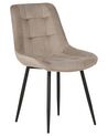 Set of 2 Velvet Dining Chairs Taupe MELROSE_885800