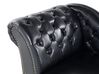 Left Hand Chaise Lounge Faux Leather Black NIMES_415131