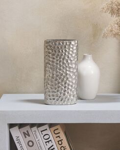 Kukkamaljakko alumiini hopea 31 cm PALMYRA