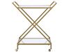 Metal Drinks Trolley with Glass Top Gold IVERA_824007