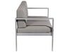 Salon de jardin en aluminium coussin en tissu gris foncé table basse incluse SALERNO_679550