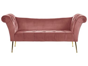 Chaise longue velluto rosa NANTILLY