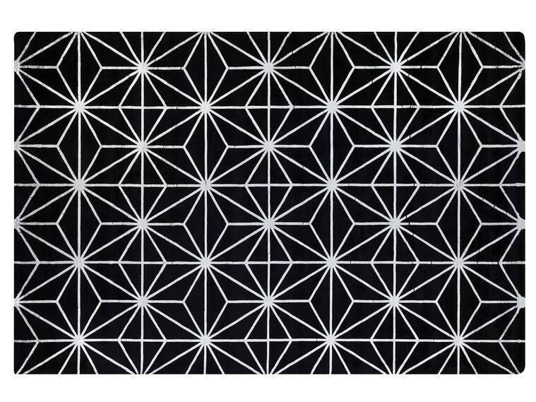 Teppich schwarz/silber 140 x 200 cm geometrisches Muster SIBEL_762603