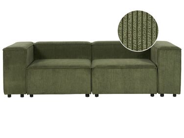 2-Sitzer Sofa Cord olivgrün APRICA