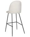 Conjunto de 2 cadeiras de bar em veludo branco-creme ARCOLA_902377