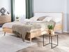 EU King Size Bed LED Light Wood SERRIS_750353