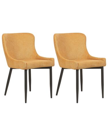 Set of 2 Dining Chairs Yellow EVERLY