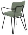 Set of 2 Fabric Dining Chairs Dark Green ELKO_871865