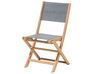 Conjunto de jardín de madera Mesa 8 sillas textileno gris oscuro 2 tumbonas CESANA_691206