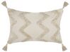 Set of 2 Tufted Cotton Cushions Chevron Pattern 40 x 60 cm Beige CERINTHE_835173