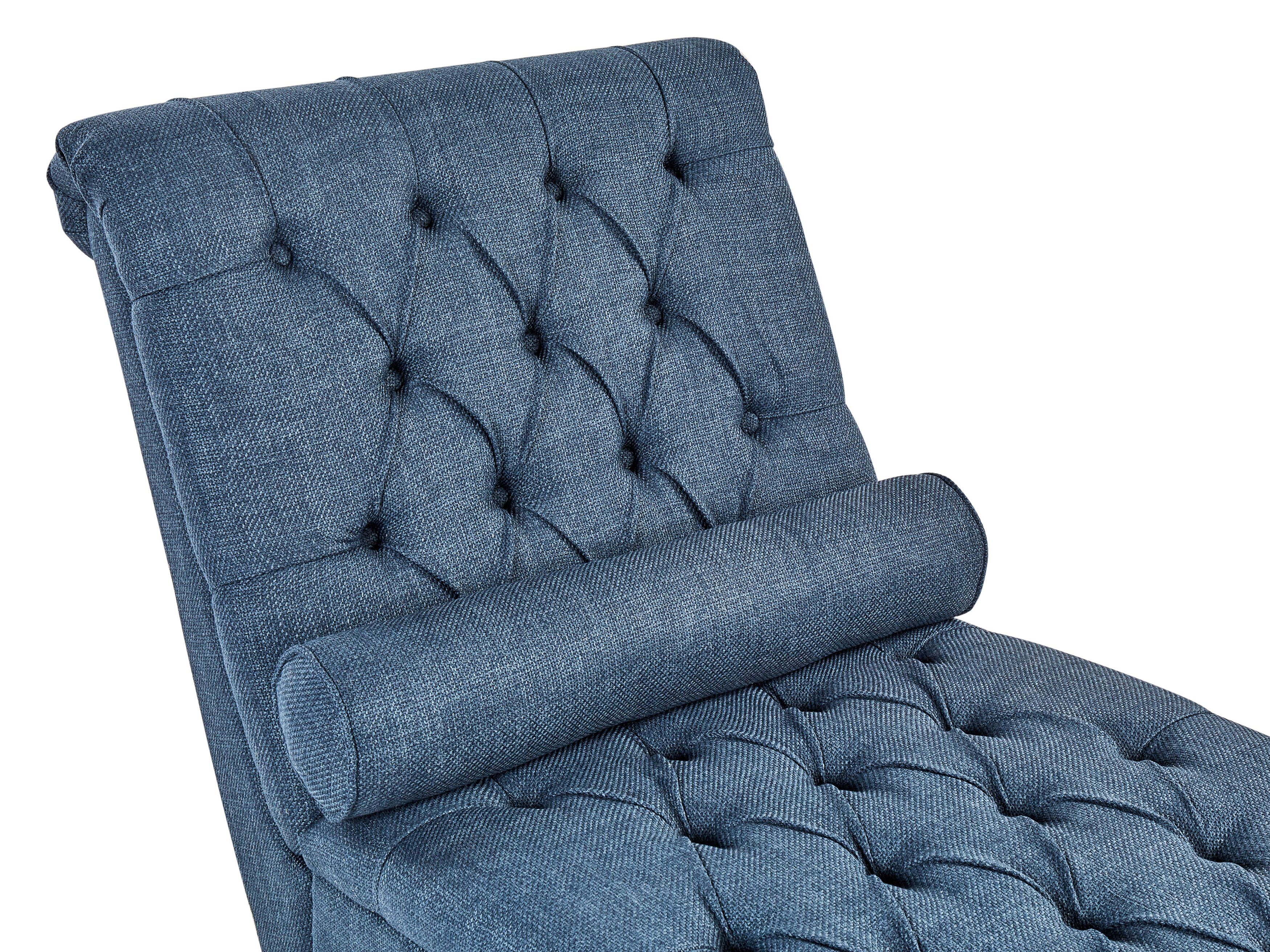 Fabric Chaise Lounge Blue MURET Beliani.co.uk