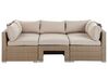 Lounge Set Rattan braun 5-Sitzer modular Auflagen beige COCCOLIA_810169