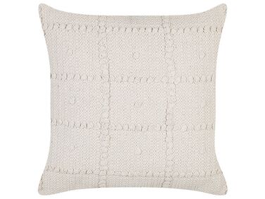 Cotton Cushion Geometric Pattern 45 x 45 cm Beige IXORA